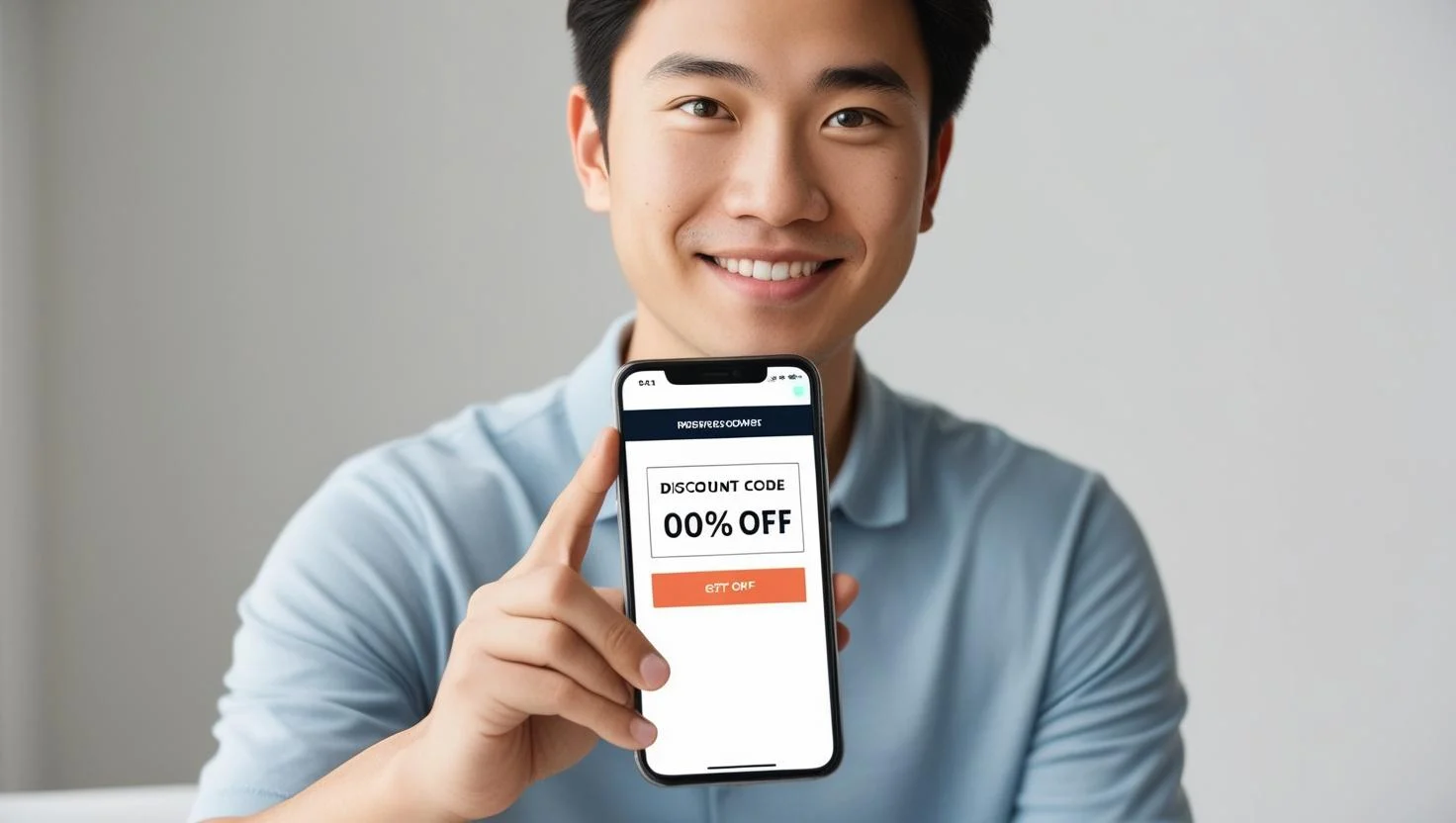 I want a photo of a person who wants a discount code